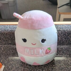 Squishmallows Milk Plush with Pink and White